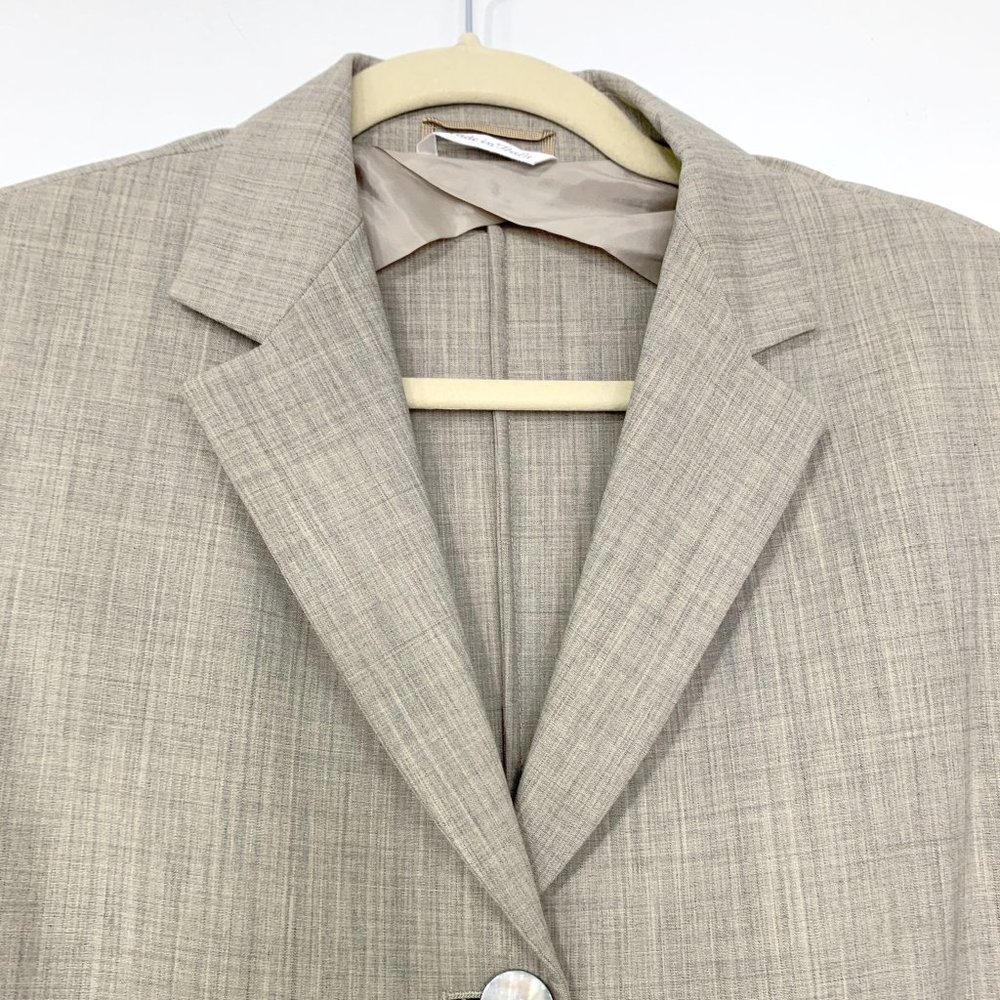 MAX MARA Women's Grayish‎ Beige Long Sleeve Overcoat Sz 8 - Picture 4 of 10
